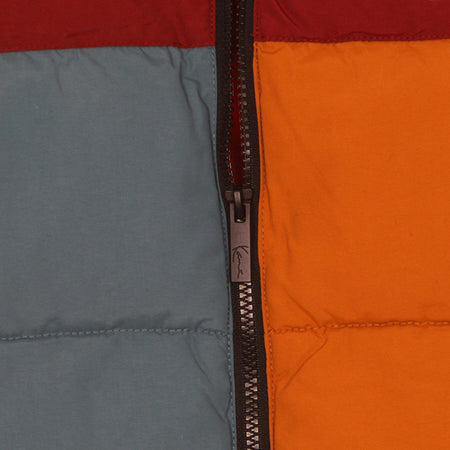KARL-KANI-Piumino-Smanicato-Uomo-Og-Block-Puffer-Vest-Dark-Red/ocher/petrol-Blue-da-uomo