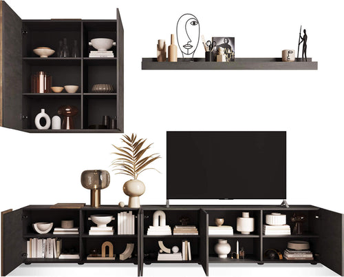 KARMA---parete-attrezzata-moderna-Antracite-Milani-Home