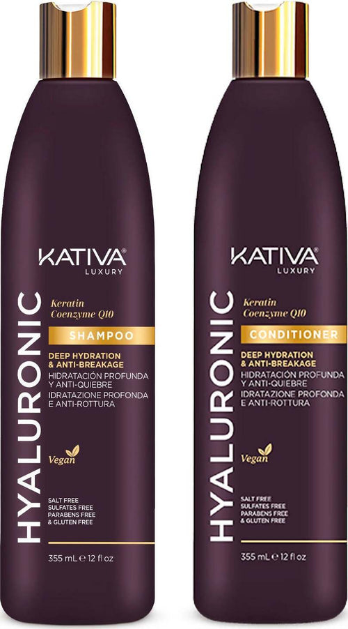 Kativa Set Balsamo + Shampoo Con Acido Ialuronico, Cheratina E Coenzima Q10 Per Un'idratazione Profonda 2x355 Ml Bellezza/Cura dei capelli/Prodotti per la cura dei capelli/Set shampoo e balsamo Profumeria Chèri - Locri, Commerciovirtuoso.it