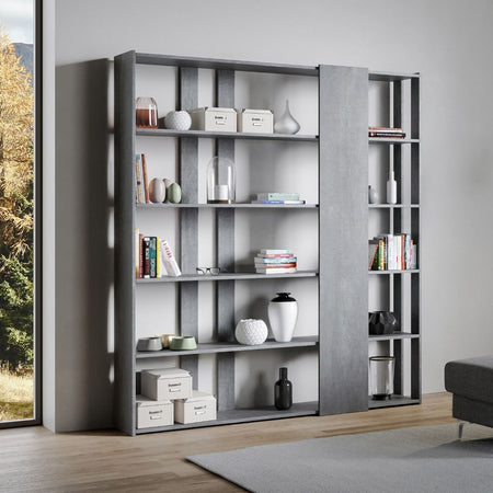 Libreria "Roma" a parete, in legno, con ripiani, per arredamento camere ed interni