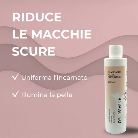Dr White Crema Sbiancante Parti Intime – Schiarente Intimo per Uomo e Donna – Rimuove Macchie e Uniforma il Tono della Pelle – 100ml – AlohaLabs