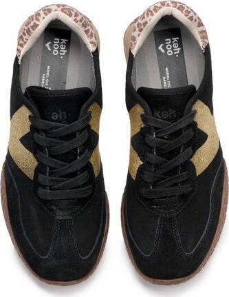Kehnoo-sneakers-donna-in-camoscio-black-leo-KW9741