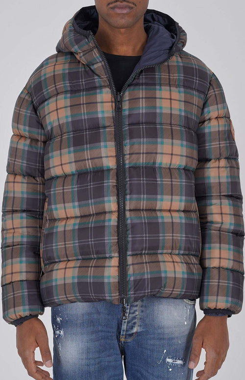 Kejo-Giacca-Imbottita-Uomo-Reversible-Blu-174-Giubbotto-Double-Face