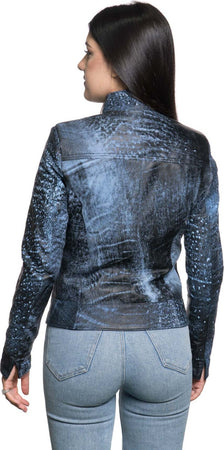 Kelly---Giacca-Donna-Blu-Effetto-Graffiato-in-Vera-Pelle