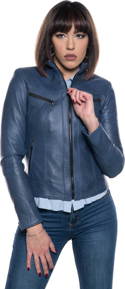 Kelly---Giacca-Donna-Blu-in-Vera-Pelle