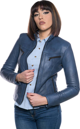 Kelly---Giacca-Donna-Blu-in-Vera-Pelle