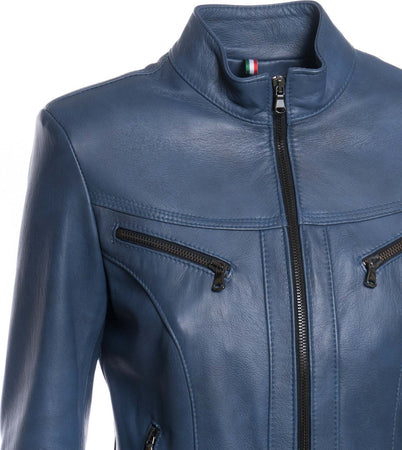 Kelly---Giacca-Donna-Blu-in-Vera-Pelle