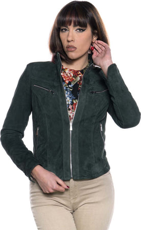 Kelly---Giacca-Donna-Verde-in-Vera-Pelle-di-Renna