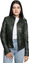 Kelly---Giacca-Donna-Verde-in-Vera-Pelle