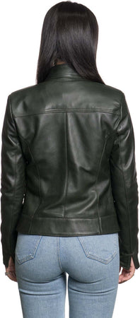 Kelly---Giacca-Donna-Verde-in-Vera-Pelle