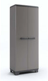 Keter - Armadio In Resina Da Esterno Con Ripiani 68x39x173 Cm. 3 Ripiani e 2 Ante Armadio Contenitore Grigio e Nero Keter - Sistema
