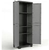 Keter - Armadio In Resina Da Esterno Con Ripiani 68x39x173 Cm. 3 Ripiani e 2 Ante Armadio Contenitore Grigio e Nero Keter - Sistema