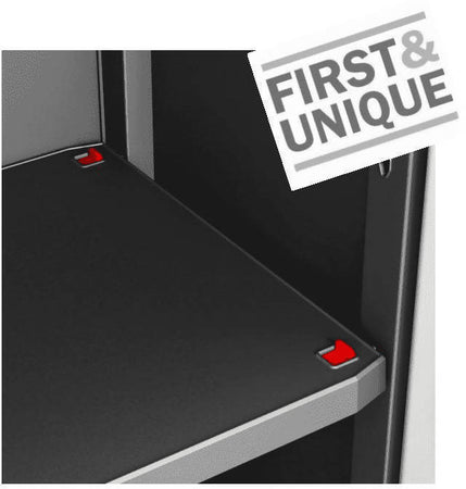 Keter - Armadio In Resina Da Esterno Con Ripiani 68x39x173 Cm. 3 Ripiani e 2 Ante Armadio Contenitore Grigio e Nero Keter - Sistema