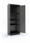 Keter - Armadio In Resina Da Esterno Con Ripiani 68x39x173 Cm. 3 Ripiani e 2 Ante Armadio Contenitore Grigio e Nero Keter - Sistema