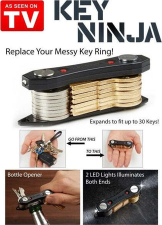Key Ninja Black Portachiavi Chiavi Compact Organizer Apri Bottiglia Led Torcia Fai da te/Sicurezza e protezione/Torce/Torce elettriche portatili (standard) Trade Shop italia - Napoli, Commerciovirtuoso.it