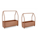 Set 2 Portafiore Keyra Rettangolare Marrone per uso interno ed esterno.