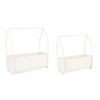 Set 2 PortaFiore Keyra Rettangolare Bianco per uso interno ed esterno.