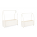 Set 2 PortaFiore Keyra Rettangolare Bianco per uso interno ed esterno.