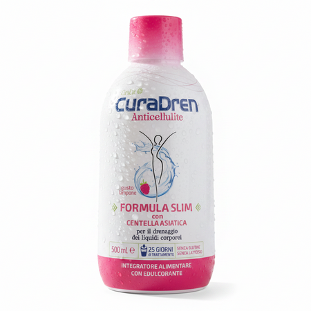 curadren anticellulite formula slim con centella asiatica per il drenaggio dei liquidi corporei 500ml 25 giorni di trattamento