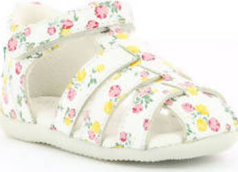 Kickers Bigflo-2 Blanc Fleuri Sandali Per Bambina Scarpe Estive in Pelle con Suola in Gomma Colorate 860604-10 Scarpe Sanitaria Gioia del Bimbo - Villa San Giovanni, Commerciovirtuoso.it