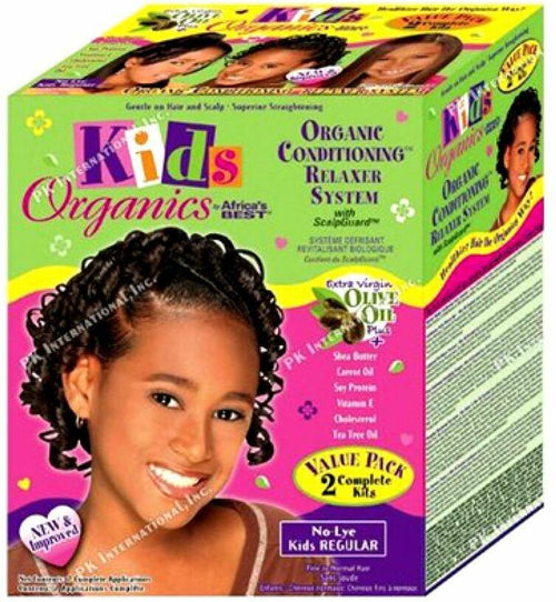 Kids Organics Conditioning Relaxer System Regular Kit Stiraggio Capelli Afro Bambini per Capelli Più Morbidi