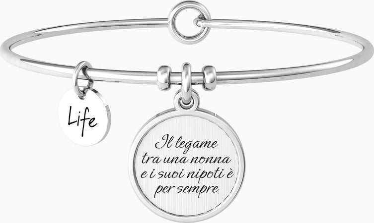 KIDULT---Bracciale-rigido-per-la-nonna-con-ciondolo-rotondo--NONNA-|-LEGAME-PER-SEMPRE