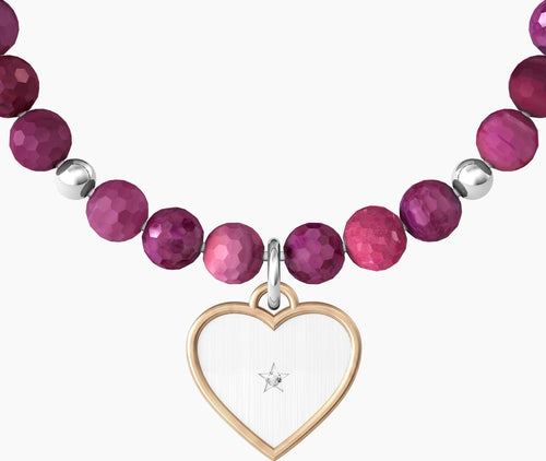 Kidult-Bracciale--agata-fucsia-CUORE-|-YOU-MAKE-MY-WORLD-BEAUTIFUL