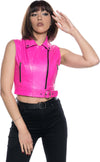 Kiki---Gilet-Donna-Rosa-Fluo-in-vera-pelle-smanicato