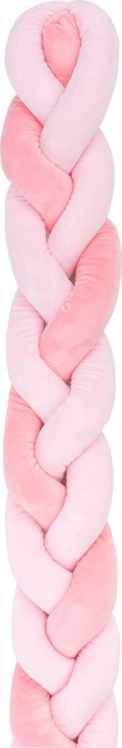 Kikkaboo-Paraurti-intrecciato-180-cm-3-trecce-(12-cm)-rosa