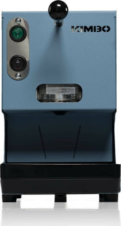 Kimbo-macchina-per-caffe'-metal-blu-cialde-blu-pastello
