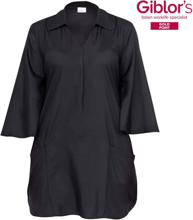 Kimono Donna Nadia Nero No Stiro Manica 3/4 Kimono Donna Tessuto Antibatterico Parrucchiera Estetista