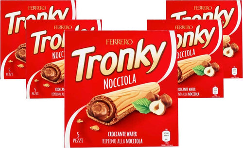 Kinder Ferrero Tronky Nocciola 25x Snack Tronky Ferrero 18gr Croccante Wafer Ripieno Alla Nocciola 5 Confezione Da 5 Pezzi Alimentari e cura della casa/Snack dolci e salati/Barrette ai cereali e barrette snack Franco Pausa Caffè - Albano Laziale, Commerciovirtuoso.it