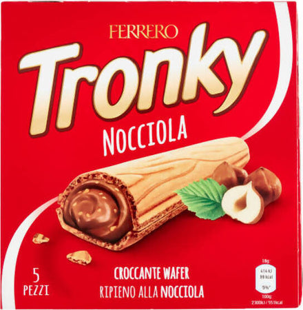 Kinder Ferrero Tronky Nocciola 25x Snack Tronky Ferrero 18gr Croccante Wafer Ripieno Alla Nocciola 5 Confezione Da 5 Pezzi Alimentari e cura della casa/Snack dolci e salati/Barrette ai cereali e barrette snack Franco Pausa Caffè - Albano Laziale, Commerciovirtuoso.it