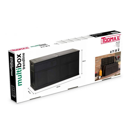 Baule in resina cassapanca multiuso da esterno con ruote lt 320 da 119 cm