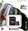 KINGSTON MICRO SD 64GB CANVAS 100MB/s PER SAMSUNG LG HUAWEI ONOR LITE ASUS ANDROID IPCAMERA DVR