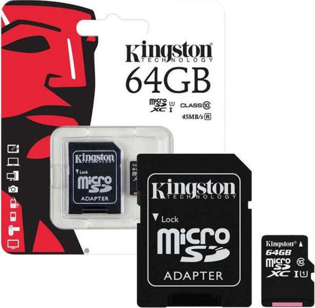 Kingston-Micro-Sd-64gb-Microsd-Classe-10-Sdhc-Scheda-Di-Memoria-Card-Smartphone