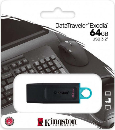KINGSTON-PEN-DRIVE-FLASH-USB-DATATRAVELER-EXODIA-64GB-|-DTX-64GB