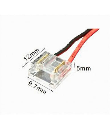 Kit 10 Pezzi Connettore Alimentazione Per Striscia Strip Led 2 Pin 8 Mm Cn8mm-cv