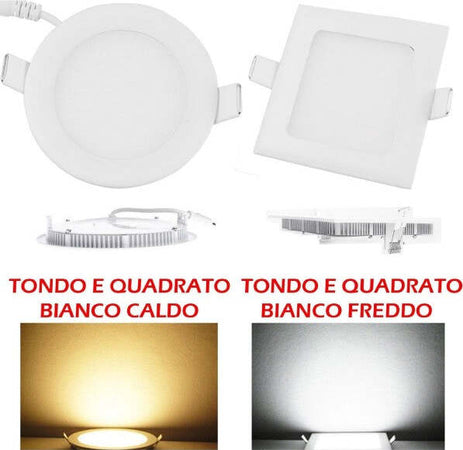 Kit 10 Plafoniere Faretti Led Tondo O Quadrato Da Incasso Con Alette 6w Illuminazione/Illuminazione per interni/Lampadari lampade a sospensione e plafoniere/Plafoniere Trade Shop italia - Napoli, Commerciovirtuoso.it