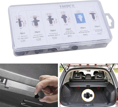 Kit 100pz Rivetti In Plastica Clip Viti Per Interni Auto Pannello Paraurti Porta Auto e Moto/Parti per auto/Allestimenti interni/Dadi e bulloni Trade Shop italia - Napoli, Commerciovirtuoso.it
