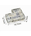 Kit 10pz Connettore Trasparente Angolare Per Striscia Strip Led 2pin 8mm Cn8mm-l