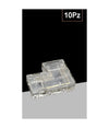 Kit 10pz Connettore Trasparente Angolare Per Striscia Strip Led 2pin 8mm Cn8mm-l