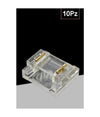 Kit 10pz Connettore Trasparente Lineare Per Striscia Strip Led 2 Pin 8mm Cn8mm-d