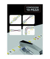 Kit 10pz Connettore Trasparente Lineare Striscia Led Monocolore 2pin 10mm Cn10-d