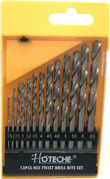 Kit-13-Punte-Trapano-In-Lega-Di-Titanio-Hss-Fresa-Da-1.5-A-6.5-Mm-Hoteche