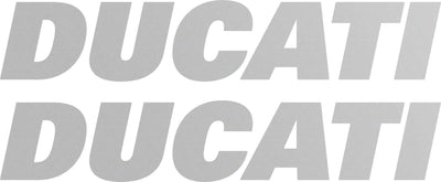 Kit-2-ADESIVI-per-SERBATOIO-MOTO-Scritta-DUCATI-Adesivo-ARGENTO-STICKERS-Racing