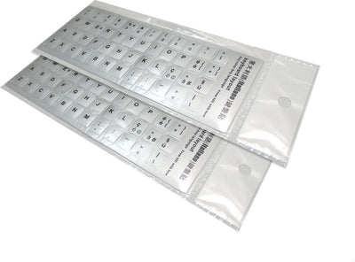 Kit 2 Adesivi Tastiera Silver Argento Layout ITALIANO per Tastiera PC Notebook