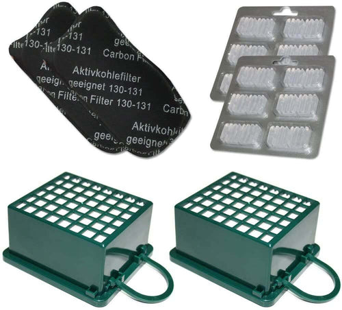 Kit 2 Filtri Hepa 2 Filtri Odori 12 Profumini Adattabile per Folletto Vk 130 Vk131