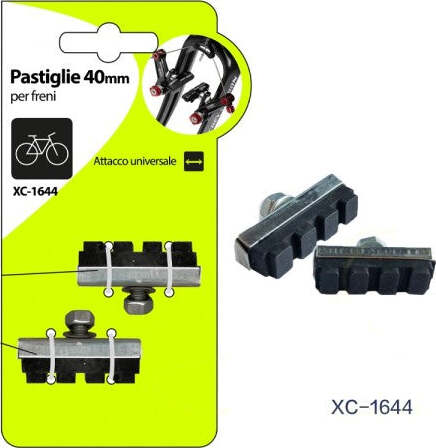 Kit-2-Pz-Pastiglie-Pattini-Per-Freni-Bici-Da-40mm-Con-Attacco-Universale-Xc-1644