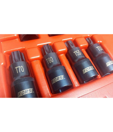 Kit 26 Pz Inserti Inserto Torx Chiavi Bussola 1/2 Lunghe Auto Meccanico Fs-43612